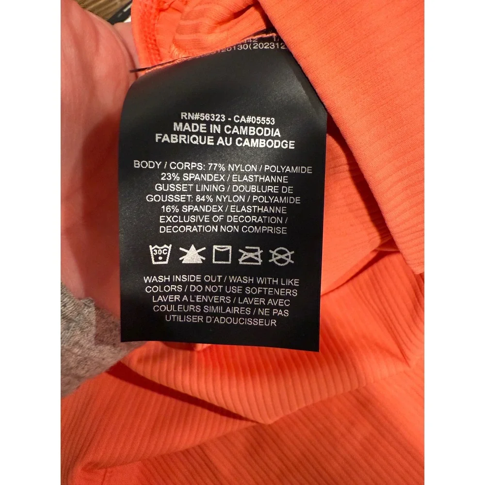 Nike Zenvy Dri-FIT Ribbed High Waisted Leggings Womens‎ XL Orange HF1443-814